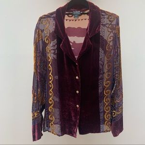 Citron dragon blouse / Sz large